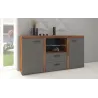 Komoda Rumba 2F2S GRDL20 grafit - dąb lefkas 40x157cm