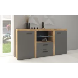 Komoda Rumba 2F2S GRDL20 grafit - dąb lefkas 40x157cm