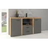 Komoda Rumba 2F2S GRDL20 grafit - dąb lefkas 40x157cm