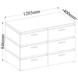 Komoda Faro 6S AR21 dąb artisan - matera 40x120cm