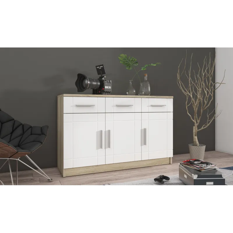 Komoda Paris 3F3S WH01 biała 37x104cm