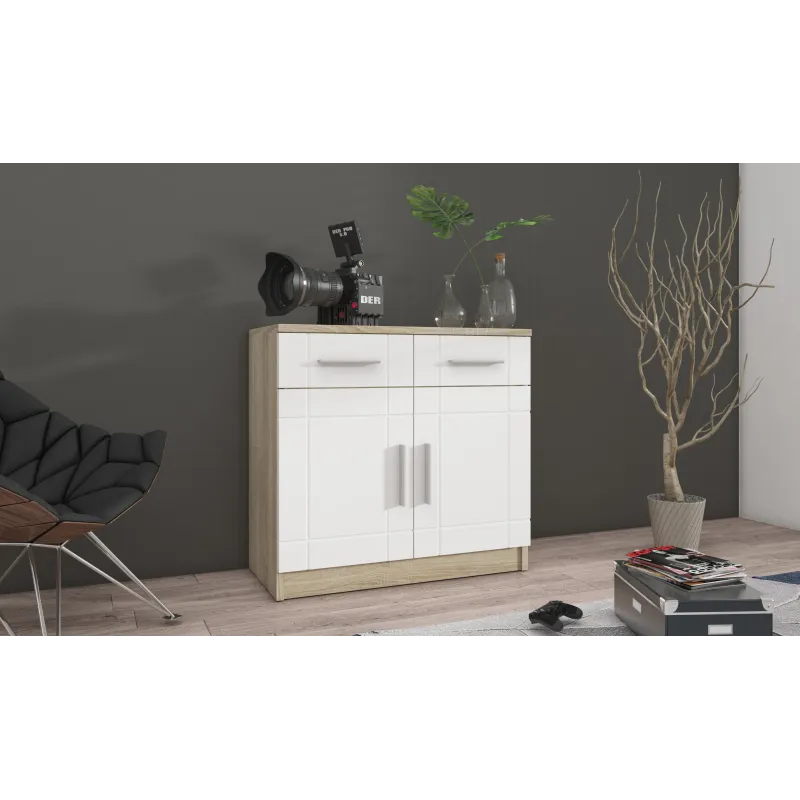 Komoda Paris 2F2S WH01 biała 37x69cm