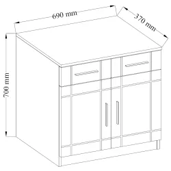 Komoda Paris 2F2S WH01 biała 37x69cm