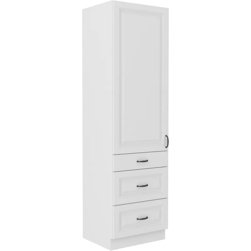 Szafka kuchenna dolna 60 cm słupek STILO 60DKS 210 3S 1F WHWH biała MAT
