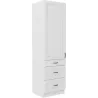 Szafka kuchenna dolna 60 cm słupek STILO 60DKS 210 3S 1F WHWH biała MAT