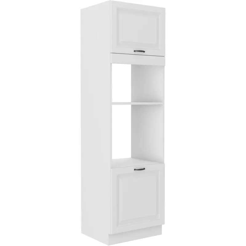 Szafka kuchenna dolna na piekarnik i mikrofalę 60 cm słupek STILO 60DPM 210 2F WHWH biała MAT