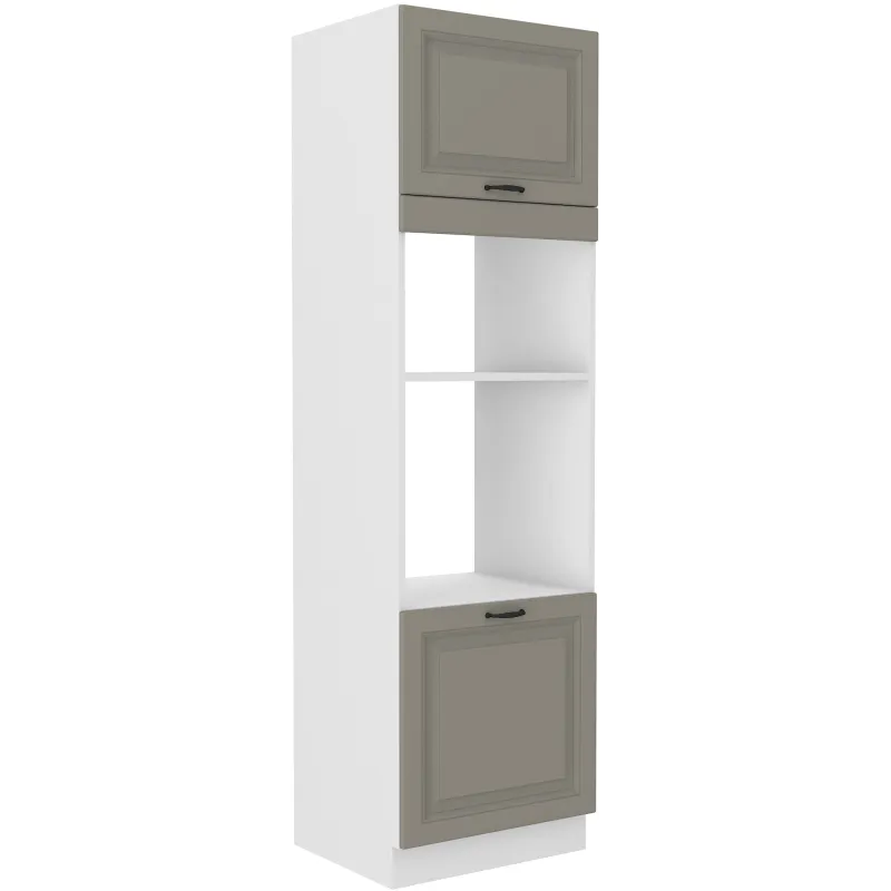 Szafka kuchenna dolna na piekarnik i mikrofalę 60 cm słupek STILO 60DPM 210 2F CGWH mat