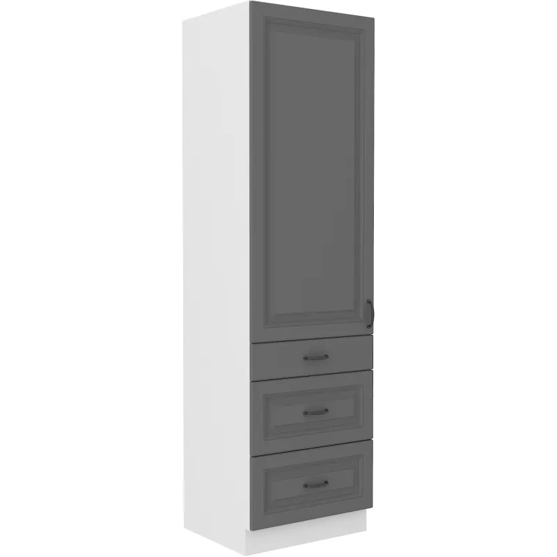 Szafka kuchenna dolna 60 cm słupek STILO 60DKS 210 3S 1F DGWH mat