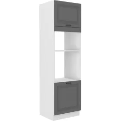 Szafka kuchenna dolna na piekarnik i mikrofalę 60 cm słupek STILO 60DPM 210 2F DGWH mat