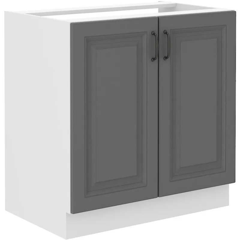 Szafka kuchenna pod zlew 80 cm szara STILO 80ZL 2F BB DGWH