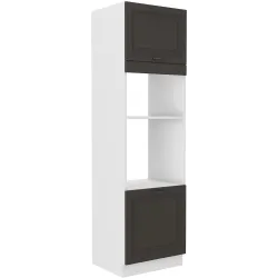 Szafka kuchenna dolna na piekarnik i mikrofalę 60 cm słupek STILO 60DPM 210 2F GWH mat