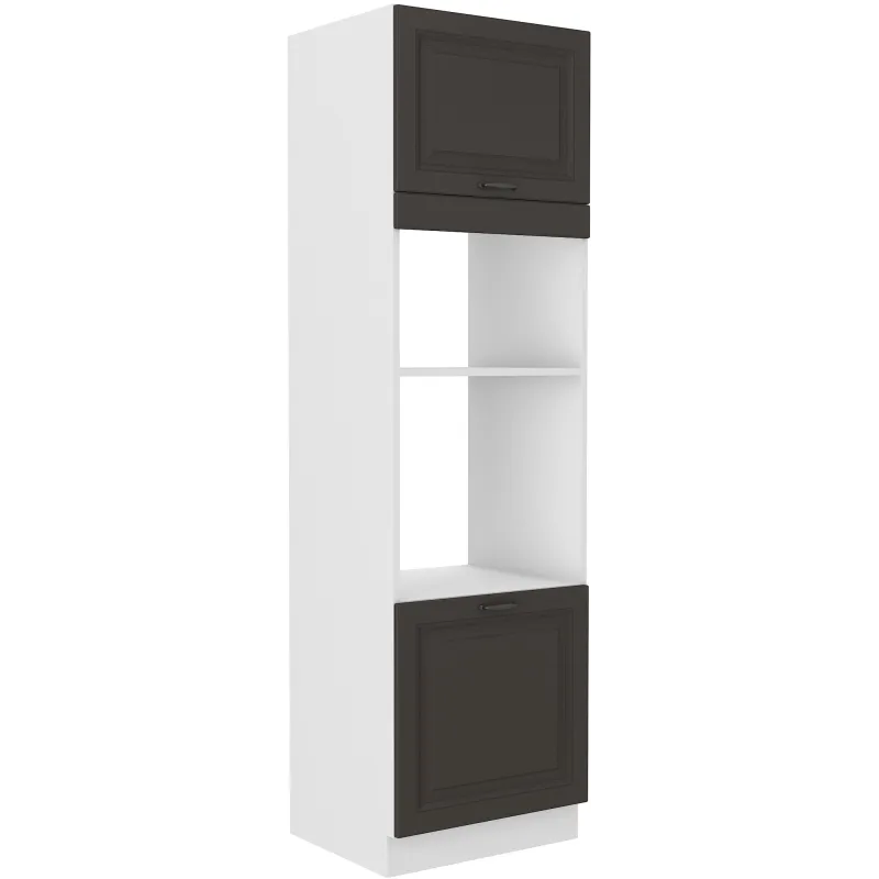 Szafka kuchenna dolna na piekarnik i mikrofalę 60 cm słupek STILO 60DPM 210 2F GWH mat
