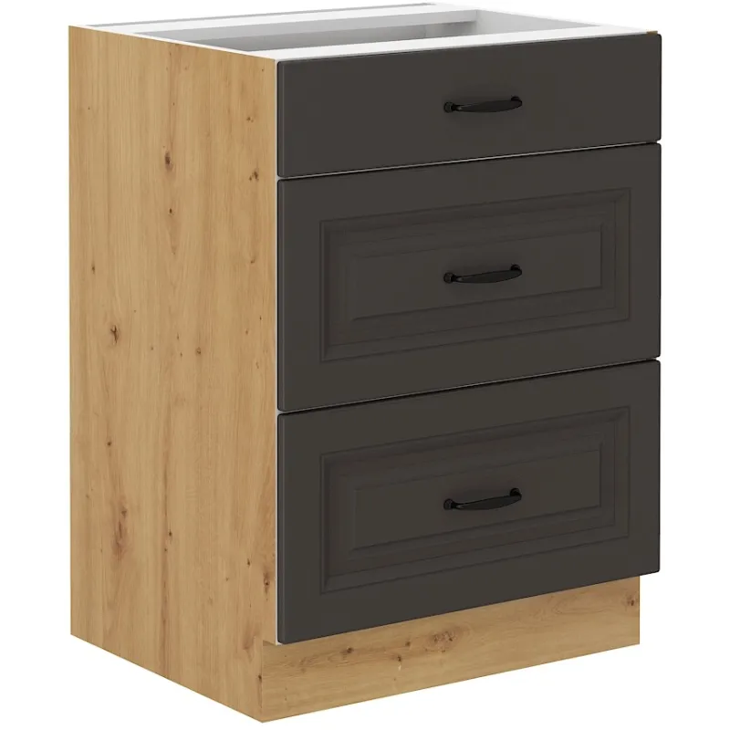 Szafka kuchenna dolna 60 cm STILO 60D 3S BB GRAR mat