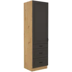Szafka kuchenna dolna 60 cm słupek STILO 60DKS 210 3S 1F GRAR mat