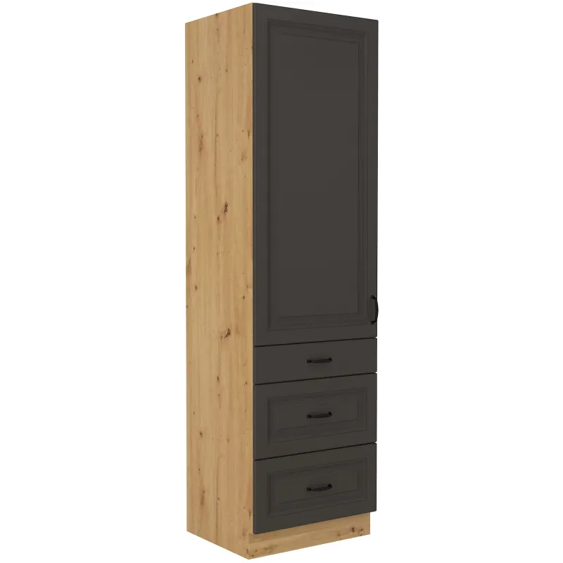 Szafka kuchenna dolna 60 cm słupek STILO 60DKS 210 3S 1F GRAR mat