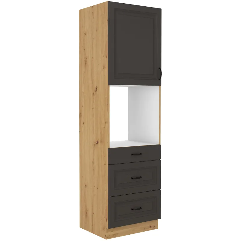 Szafka kuchenna dolna na piekarnik 60 cm słupek STILO 60DPS 210 3S 1F GRAR mat