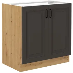 Szafka kuchenna pod zlew 80 cm grafitowa STILO 80ZL 2F BB GRAR
