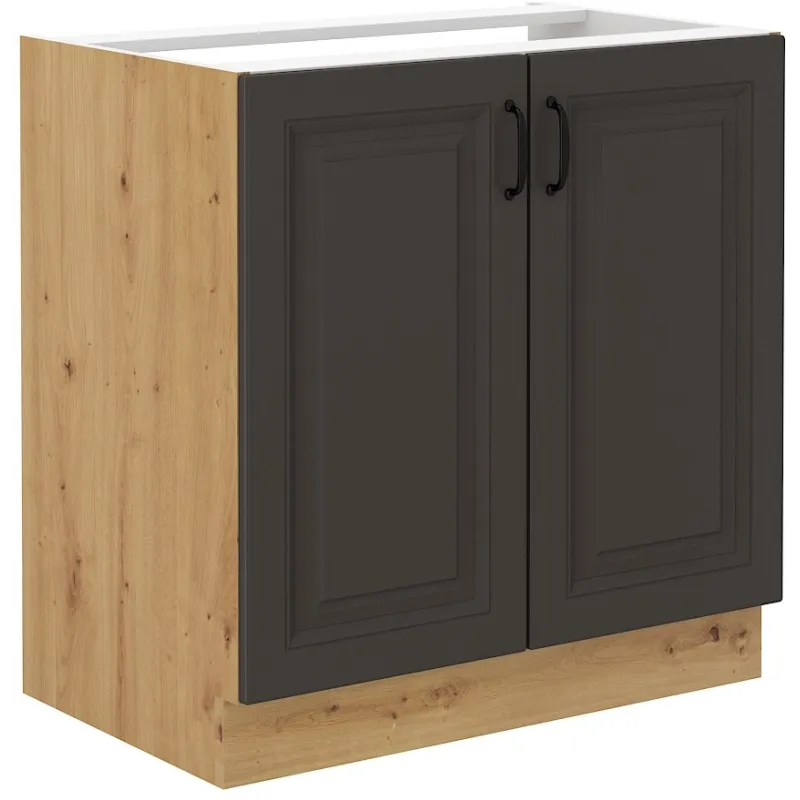 Szafka kuchenna pod zlew 80 cm grafitowa STILO 80ZL 2F BB GRAR