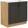 Szafka kuchenna pod zlew 80 cm grafitowa STILO 80ZL 2F BB GRAR
