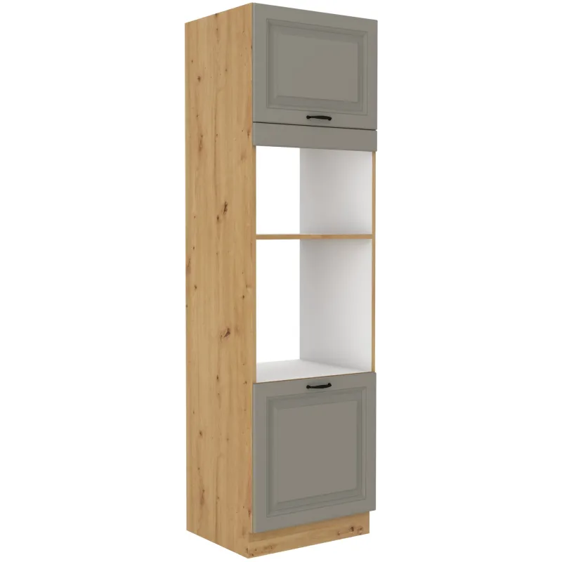Szafka kuchenna dolna na piekarnik i mikrofalę 60 cm słupek STILO 60DPM 210 2F CGAR mat