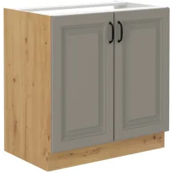 Szafka kuchenna pod zlew 80 cm szara STILO 80ZL 2F BB CGAR