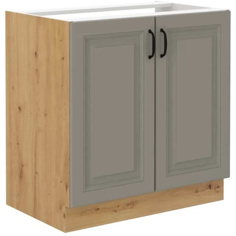Szafka kuchenna pod zlew 80 cm szara STILO 80ZL 2F BB CGAR