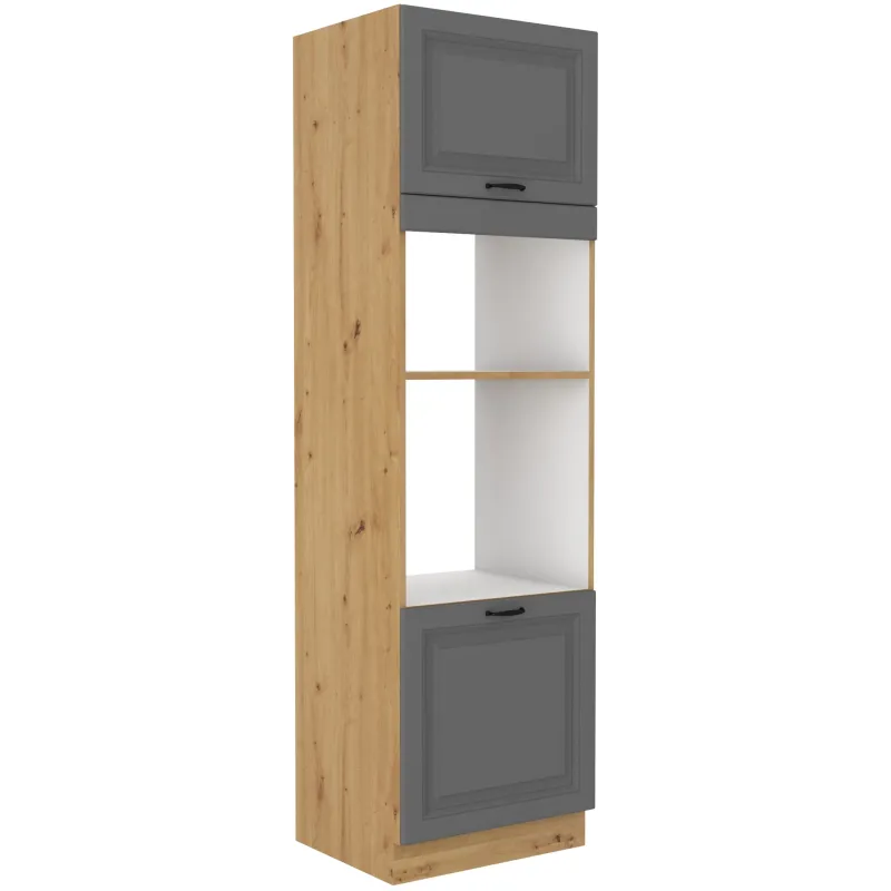 Szafka kuchenna dolna na piekarnik i mikrofalę 60 cm słupek STILO 60DPM 210 2F DGAR mat