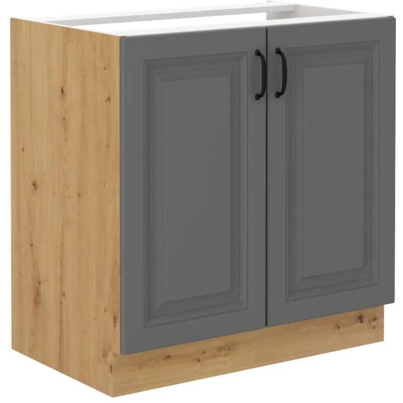Szafka kuchenna pod zlew 80 cm szara STILO 80ZL 2F BB DGAR