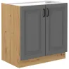 Szafka kuchenna pod zlew 80 cm szara STILO 80ZL 2F BB DGAR