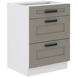 Szafka kuchenna dolna 60 cm LUNA 60D 3S BB WHCG szaro biała mat