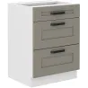 Szafka kuchenna dolna 60 cm LUNA 60D 3S BB WHCG szaro biała mat