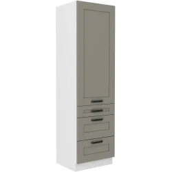 Szafka kuchenna dolna 60 cm słupek LUNA 60DKS 210 3S 1F WHCG szaro biała mat