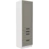Szafka kuchenna dolna 60 cm słupek LUNA 60DKS 210 3S 1F WHCG szaro biała mat