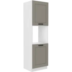 Szafka kuchenna dolna na piekarnik 60 cm słupek LUNA 60DP 210 2F WHCG szaro biała mat