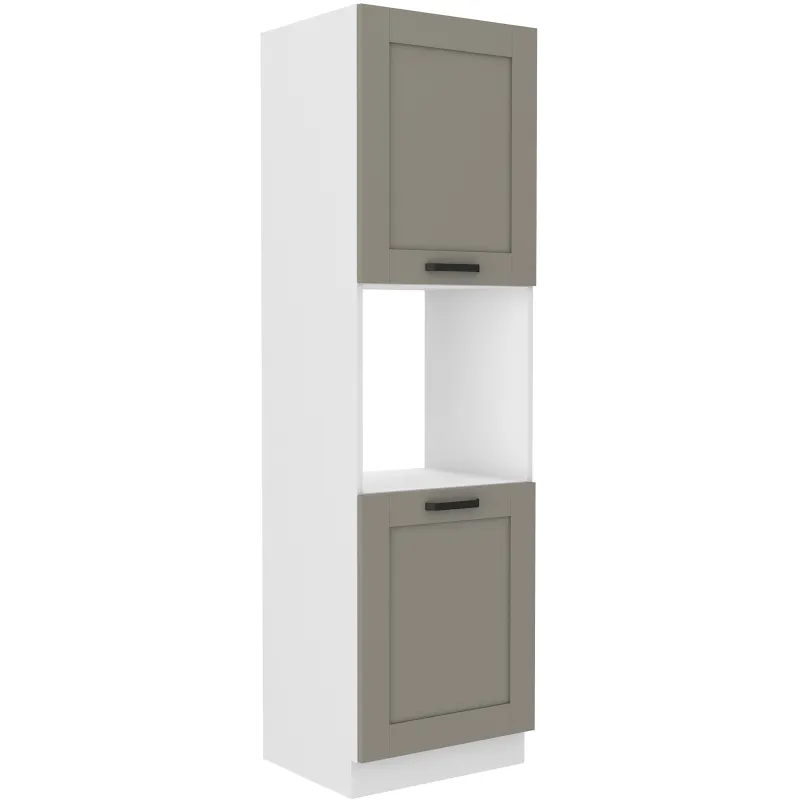Szafka kuchenna dolna na piekarnik 60 cm słupek LUNA 60DP 210 2F WHCG szaro biała mat