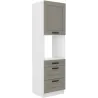 Szafka kuchenna dolna na piekarnik 60 cm słupek LUNA 60DPS 210 3S 1F WHCG szaro biała mat