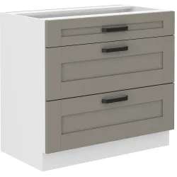 Szafka kuchenna dolna LUNA 80D 3S BB WHCG szaro biała mat