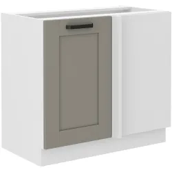 Szafka kuchenna dolna narożna dostawna 105 cm LUNA 105DN 1F BB WHCG szaro biała mat