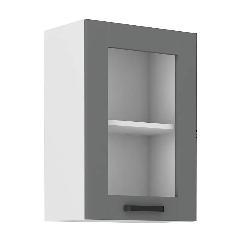 Szafka kuchenna górna 40 cm LUNA 40GS 72 1F WHDG szaro biała mat