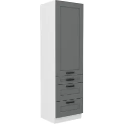Szafka kuchenna dolna 60 cm słupek LUNA 60DKS 210 3S 1F WHDG szaro biała mat
