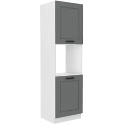 Szafka kuchenna dolna na piekarnik 60 cm słupek LUNA 60DP 210 2F WHDG szaro biała mat