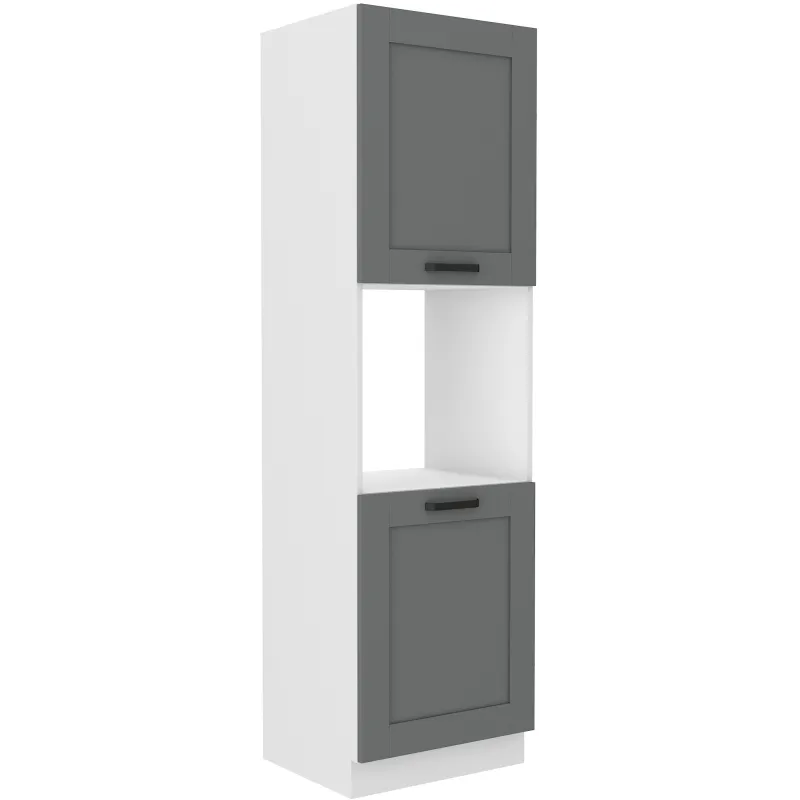 Szafka kuchenna dolna na piekarnik 60 cm słupek LUNA 60DP 210 2F WHDG szaro biała mat