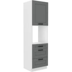 Szafka kuchenna dolna na piekarnik 60 cm słupek LUNA 60DPS 210 3S 1F WHDG szaro biała mat