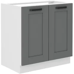 Szafka kuchenna pod zlew 80 cm szara LUNA 80ZL 2F BB WHDG