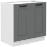 Szafka kuchenna pod zlew 80 cm szara LUNA 80ZL 2F BB WHDG