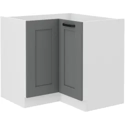 Szafka kuchenna dolna narożna LUNA 89x89DN 1F BB WHDG szaro biała mat