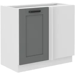 Szafka kuchenna dolna narożna dostawna 105 cm LUNA 105DN 1F BB WHDG szaro biała mat