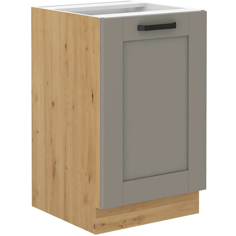 Szafka kuchenna pod zlew 50 cm szara LUNA 50D ZL 1F BB CGAR