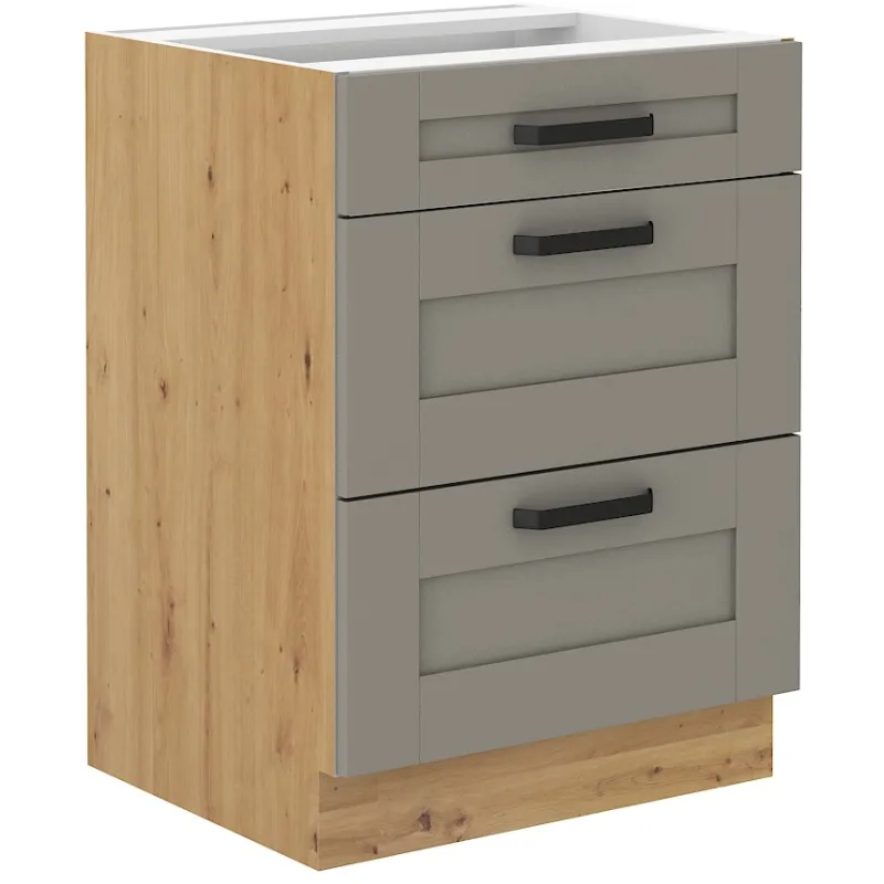 Szafka kuchenna dolna 60 cm LUNA 60D 3S BB CGAR mat