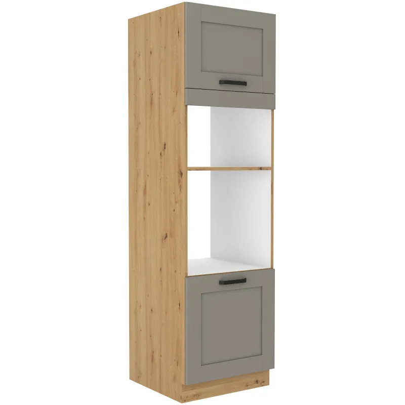 Szafka kuchenna dolna na piekarnik i mikrofalę 60 cm słupek LUNA 60DPM 210 2F CGAR mat